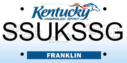 SSUKSSG Kentucky License Plate