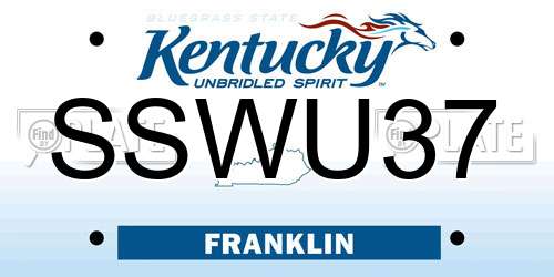 SSWU37 Kentucky License Plate