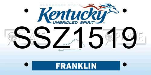 SSZ1519 Kentucky License Plate