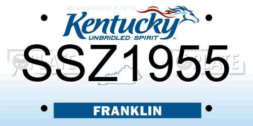 SSZ1955 Kentucky License Plate
