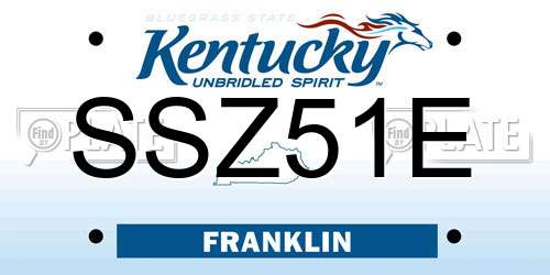 SSZ51E Kentucky License Plate