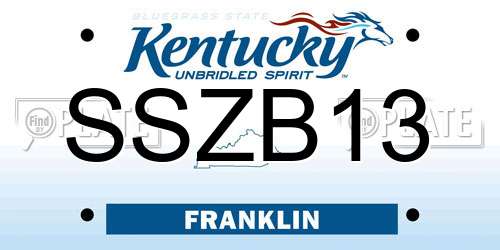 SSZB13 Kentucky License Plate