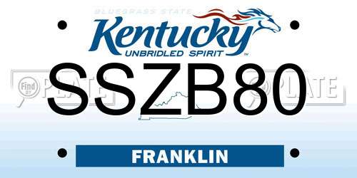 SSZB80 Kentucky License Plate