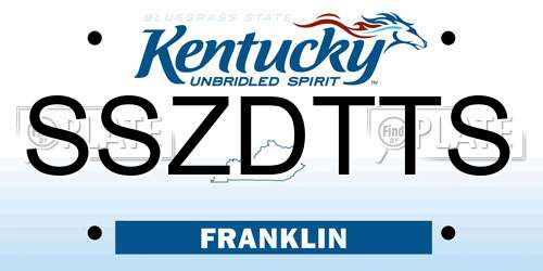 SSZDTTS Kentucky License Plate