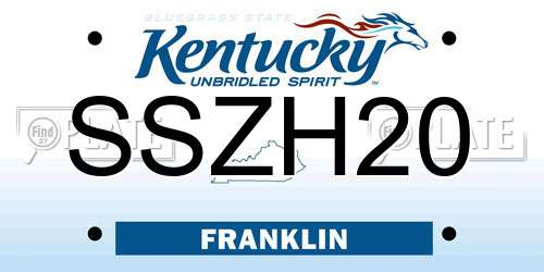 SSZH20 Kentucky License Plate