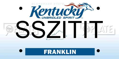 SSZITIT Kentucky License Plate