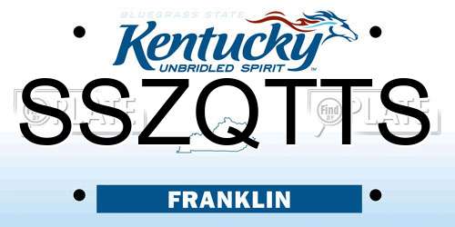 SSZQTTS Kentucky License Plate