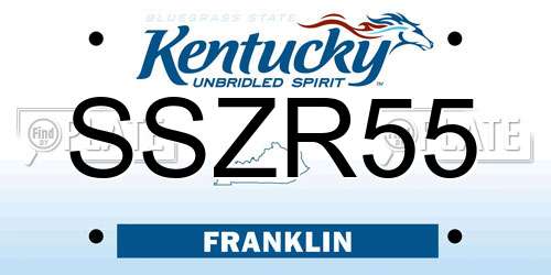 SSZR55 Kentucky License Plate