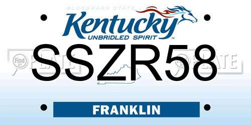 SSZR58 Kentucky License Plate