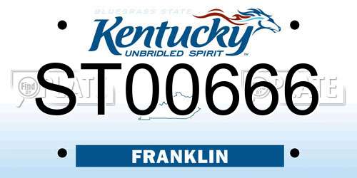 ST00666 Kentucky License Plate