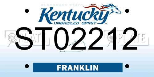 ST02212 Kentucky License Plate