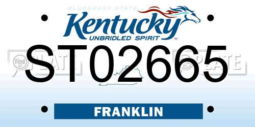 ST02665 Kentucky License Plate