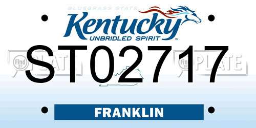 ST02717 Kentucky License Plate
