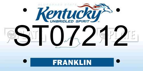 ST07212 Kentucky License Plate