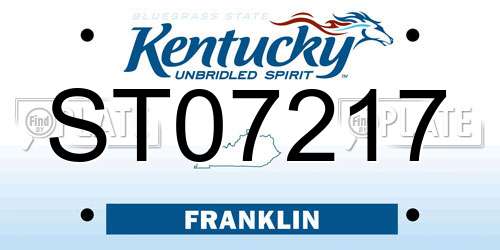 ST07217 Kentucky License Plate