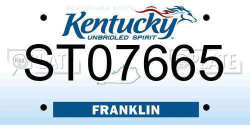 ST07665 Kentucky License Plate