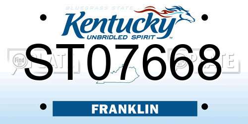 ST07668 Kentucky License Plate