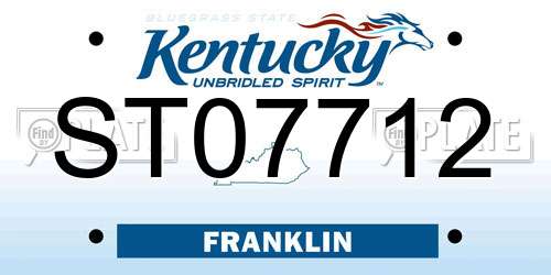 ST07712 Kentucky License Plate