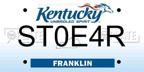 ST0E4R Kentucky License Plate