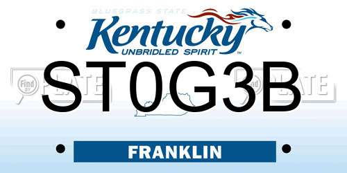 ST0G3B Kentucky License Plate
