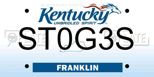 ST0G3S Kentucky License Plate