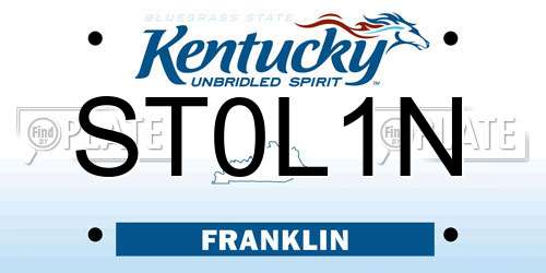 ST0L1N Kentucky License Plate