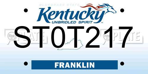 ST0T217 Kentucky License Plate