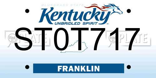 ST0T717 Kentucky License Plate