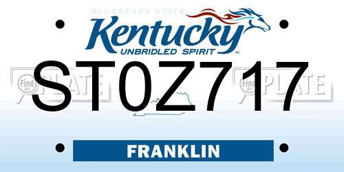 ST0Z717 Kentucky License Plate