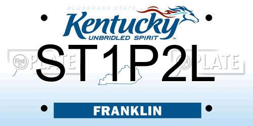 ST1P2L Kentucky License Plate