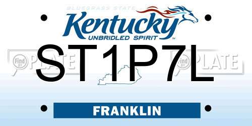 ST1P7L Kentucky License Plate