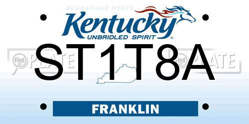 ST1T8A Kentucky License Plate