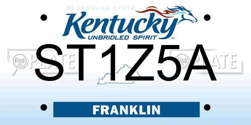 ST1Z5A Kentucky License Plate