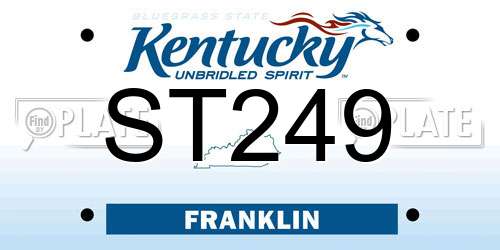 ST249 Kentucky License Plate
