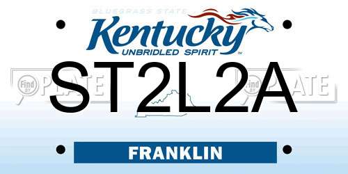 ST2L2A Kentucky License Plate