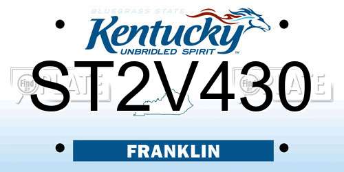 ST2V430 Kentucky License Plate