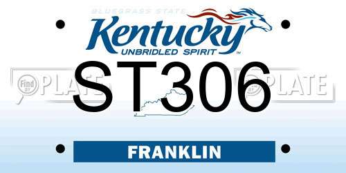 ST306 Kentucky License Plate