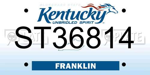 ST36814 Kentucky License Plate