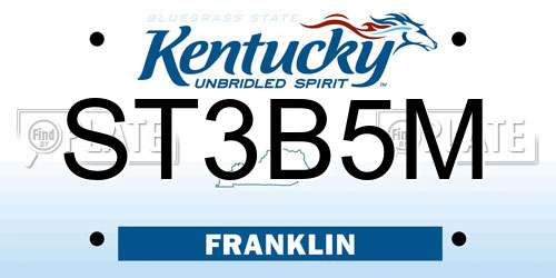ST3B5M Kentucky License Plate