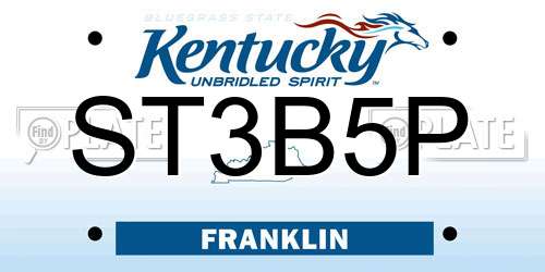 ST3B5P Kentucky License Plate