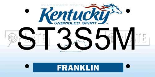 ST3S5M Kentucky License Plate