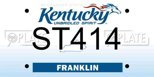 ST414 Kentucky License Plate