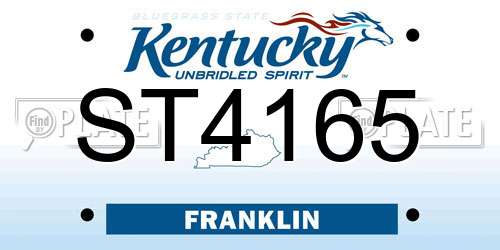 ST4165 Kentucky License Plate