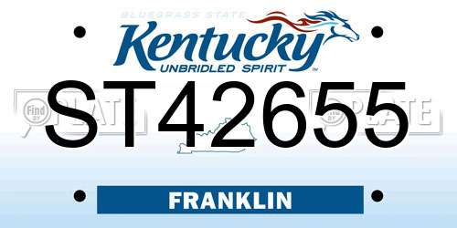 ST42655 Kentucky License Plate