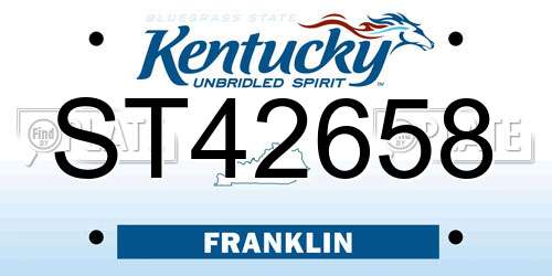 ST42658 Kentucky License Plate