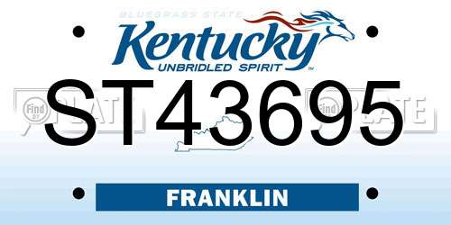 ST43695 Kentucky License Plate