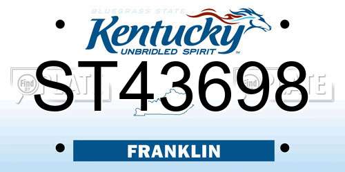 ST43698 Kentucky License Plate