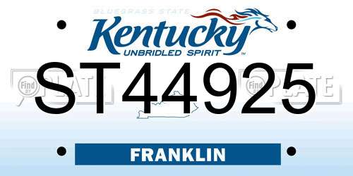 ST44925 Kentucky License Plate