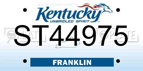 ST44975 Kentucky License Plate