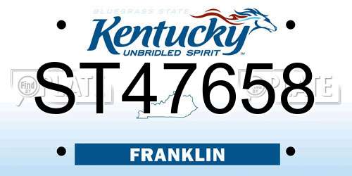 ST47658 Kentucky License Plate
